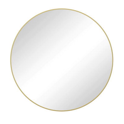 Miroir doré 36 po - Meuble-lavabo à cadre en métal pour la chambre à coucher, la salle de bain, le salon et la salle de bain