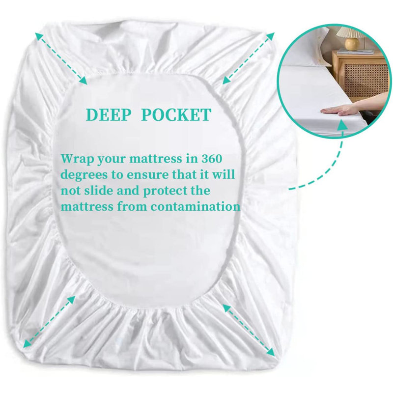 Lamesa Queen 18 in. Mattress Pad, Dark Gray