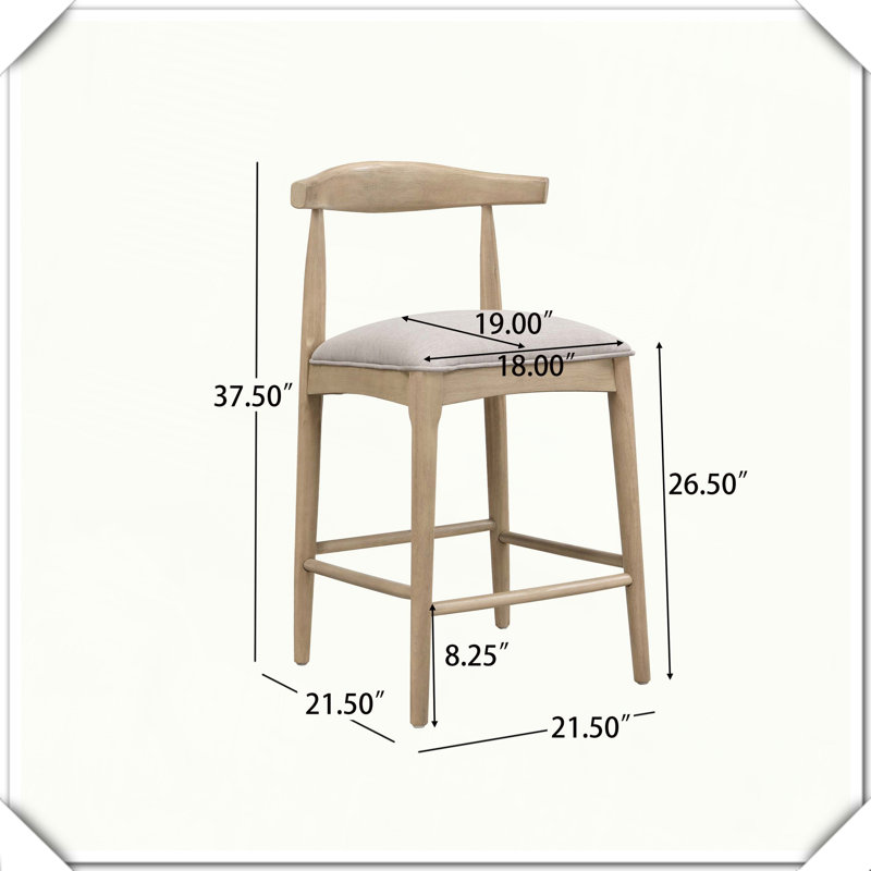 Ensemble de 2 tabourets de comptoir en tissu galet pratique, polyvalent, durable, compact et fonctionnel