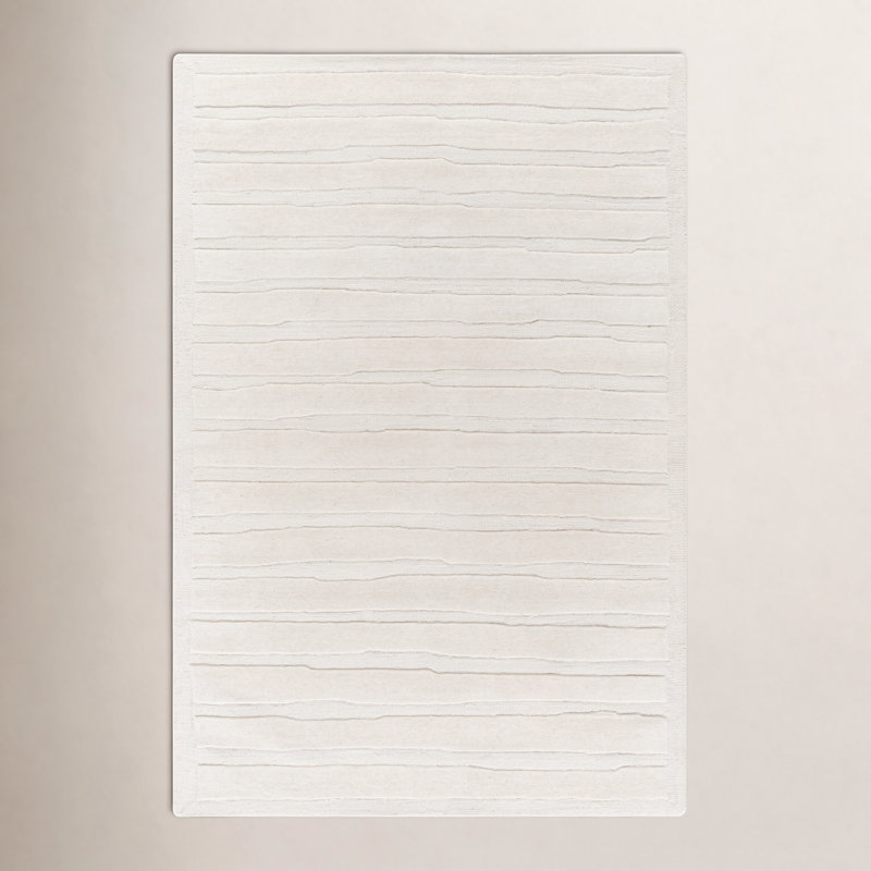 Polett Hand Tufted Wool Striped Indoor Rug, Rectangle 5' x 7'6"
