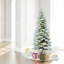 Utica Flocked 6.5' White/Green Fir Artificial Christmas Tree with 400 LED with Stand