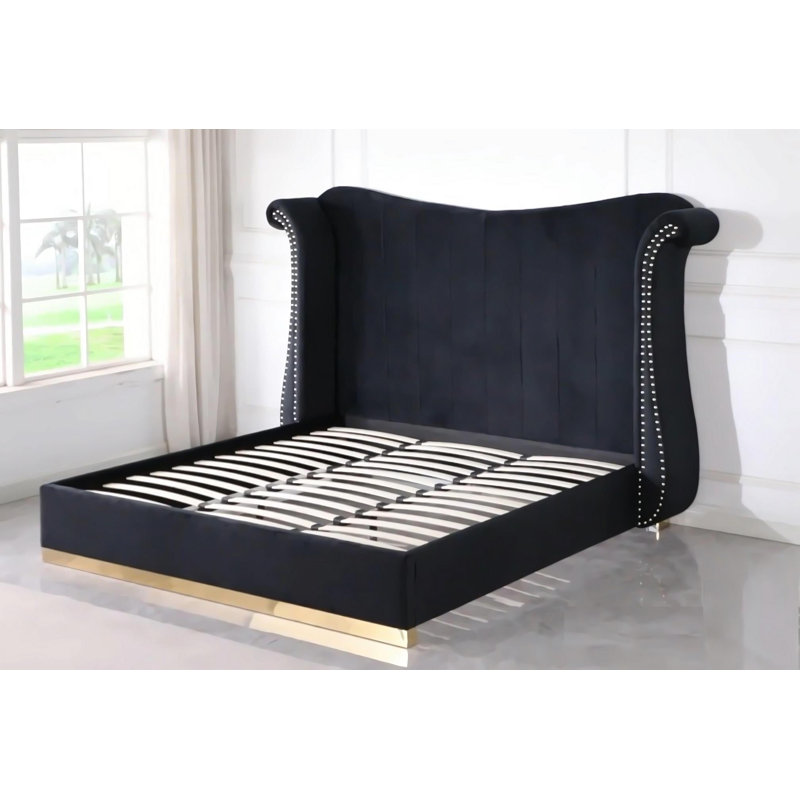 Sollows Platform  Bed , King, Black