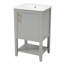 Meuble-lavabo de 20 po avec lavabo, armoire de salle de bain avec porte à fermeture douce, support de rangement et tablette ouverte-99926292