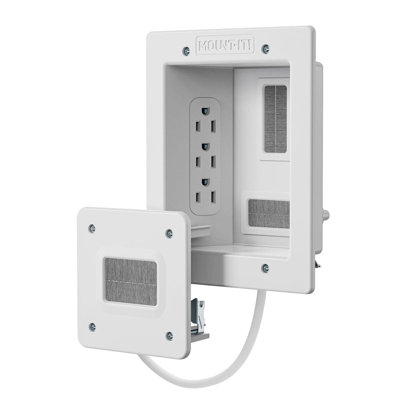 In-Wall TV Cable Concealer With Recessed Power