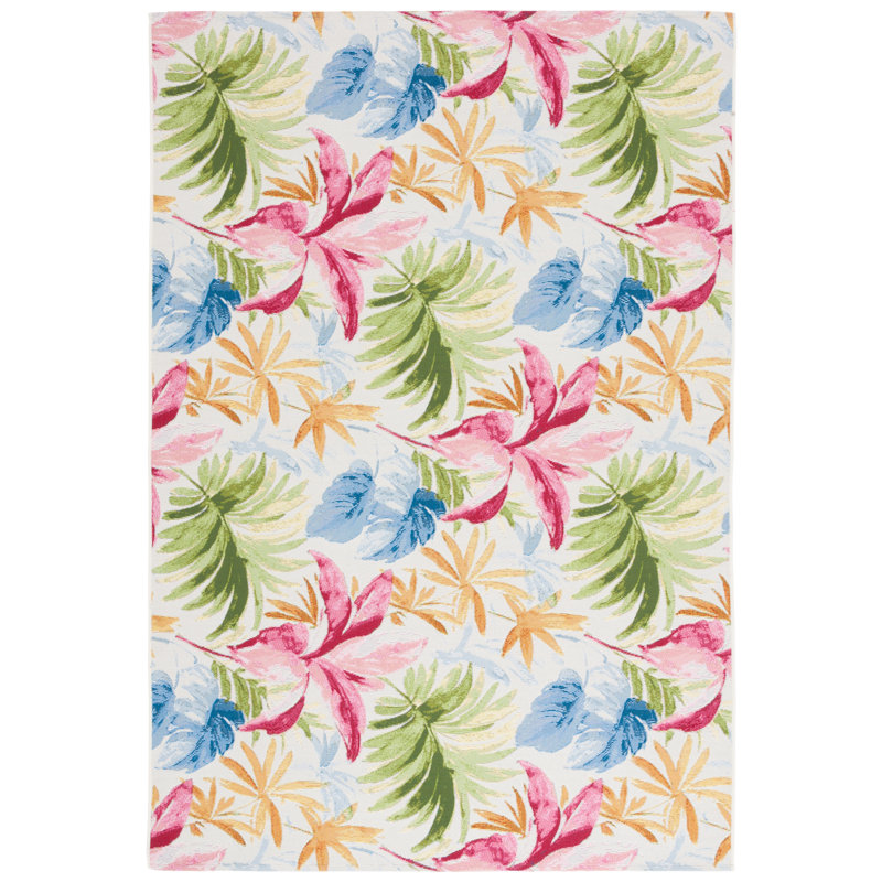 Alyena Performance Performance Floral Indoor/Outdoor Area Rug, Round 6'7"