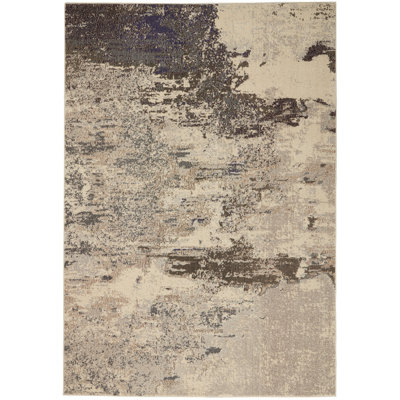 Tapis abstrait ivoire / gris Adriennie