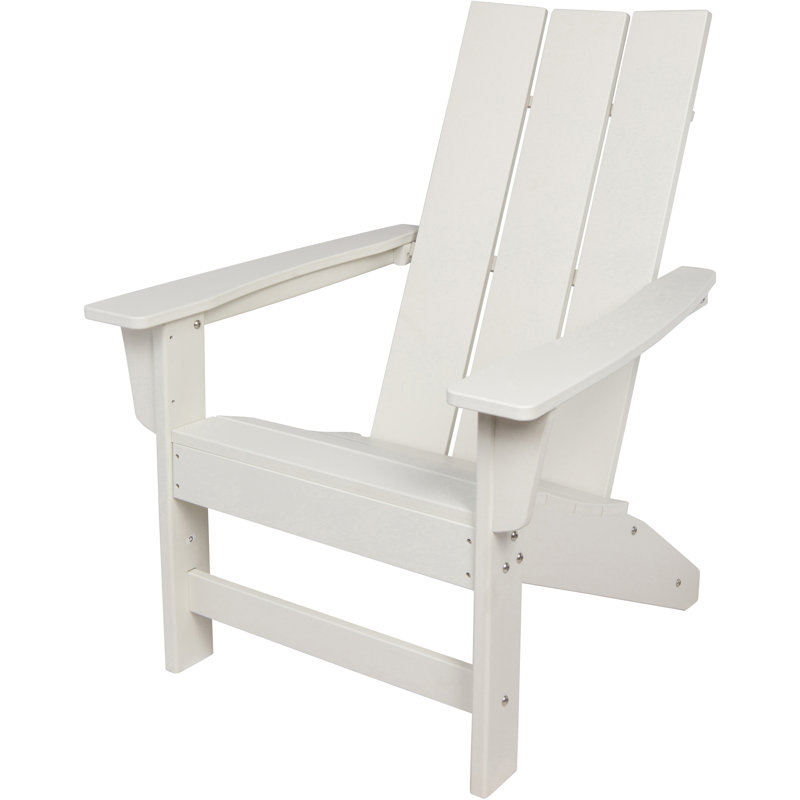 Arenijus Modern Weather-Resistant Plastic Adirondack Chair, White