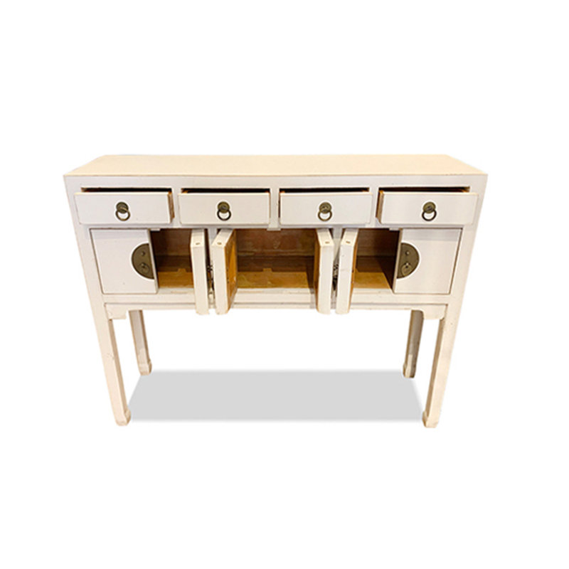Console Ex Pékin - blanc, Blanc, H 34 po x l 42 po x P 11,5 po, White, Blanc