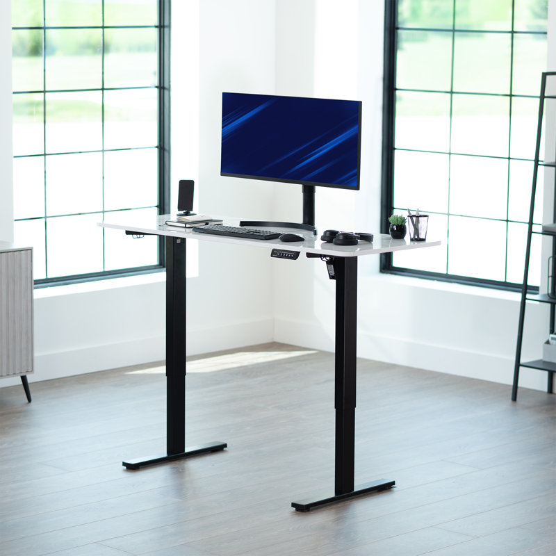 Adjustable Height Steel Standing Desk, Black