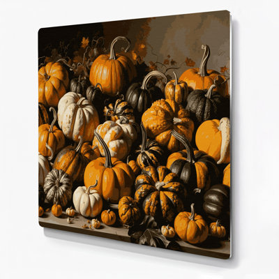 Thanksgiving Pumpkins and gourds Brown Metal Wall Art