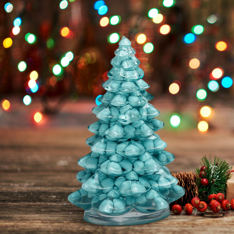 Mini arbre de Noël en résine décoration de table ornements de table, E