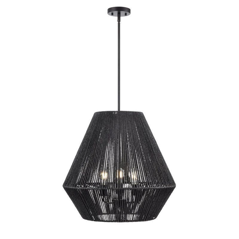 Dejanea 22" Wide 3-Light Pendant - Matte Black