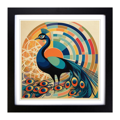 Peacock Constructivism - Framed Print