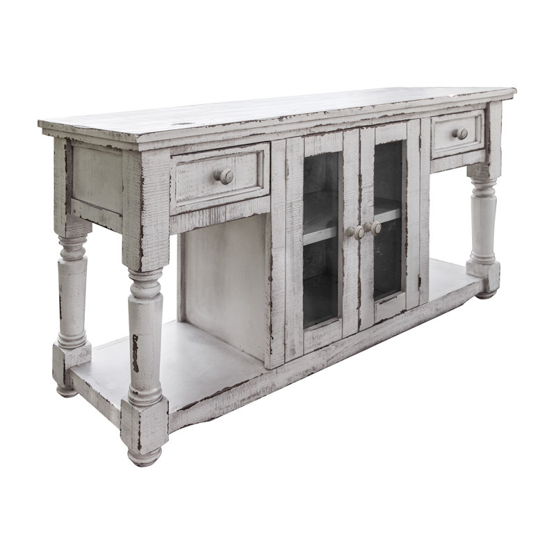 Console en bois massif 55 po Sayne, Blanc