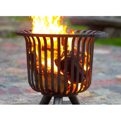 Demitri Round Steel Wood Burning Fire Pit