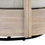 Fauteuil club pivotant en bois Telluride, finition blanc clair avec coussin beige, durable et confortable-1061369218