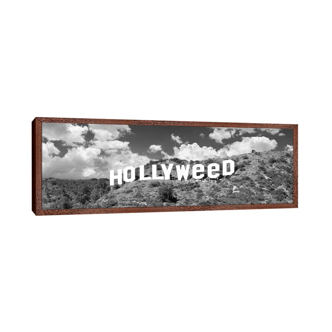 Hollywood Sign Changed To Hollyweed, Los Angeles, California, USA (Black And White) von Panoramic Images - Gallery-Wrapp...