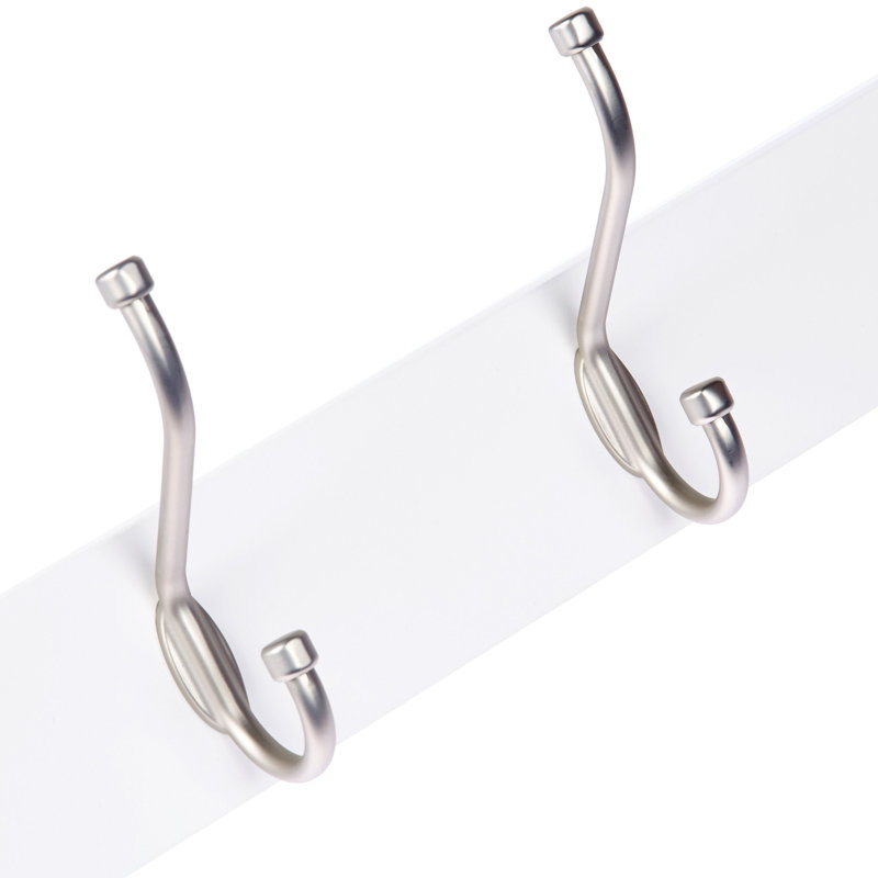 Rectangular Farmhouse Wall-Mounted Coat Rack, White