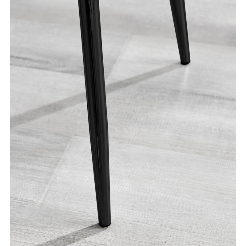 Illman Luxury Velvet Upholstered Dining Chair - Elegant Modern Deco Style, Blue, Black
