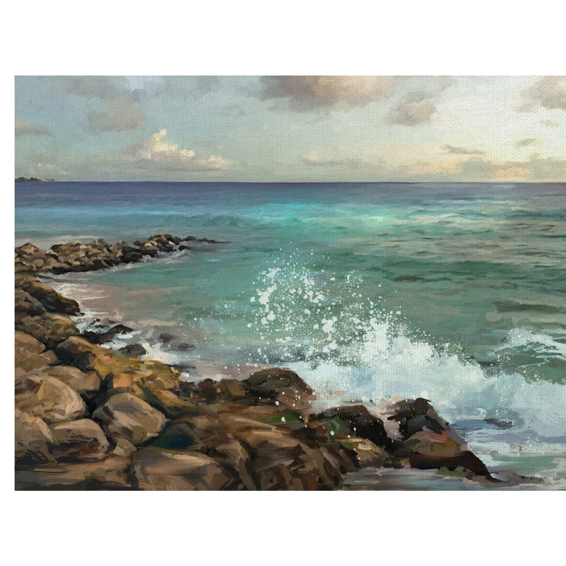 « rocky shore »-sans cadre, reproduction d’art sur toile, H 30 po x l 40 po x P 1,5 po