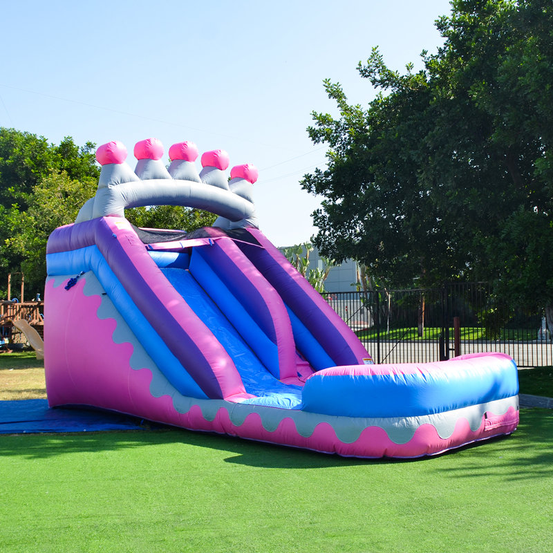 JumpOrange 14 FT Princess Tiara Commercial Grade Water Slide with Pool (with Blower)
