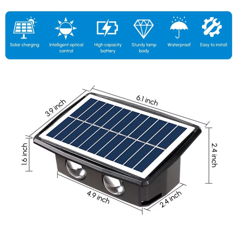 Solar Powered Integrated LED Spotlight Pack, Yellow