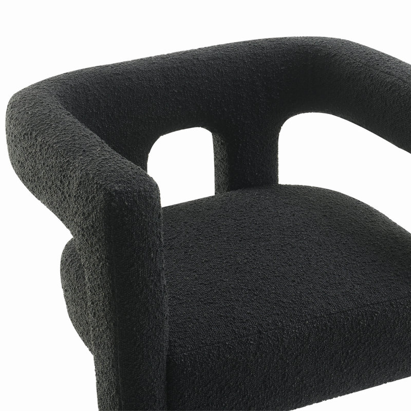 Chaise de salle à manger Aruna, Bouclé noir