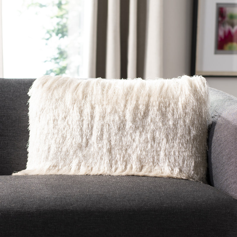 Cali Reversible Throw Pillow, Ivory, 12" x 20"