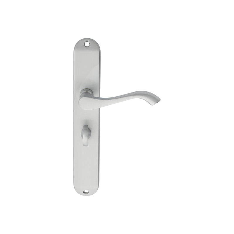 Andros Bathroom Door Handle, Satin Chrome