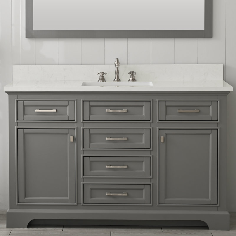 Ensemble de meuble-lavabo simple 54 po Zoila, Grey