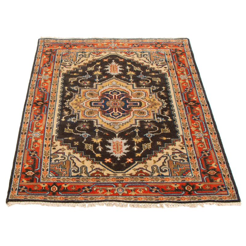 Tapis noir héritage cuivre foncé 4 pi 1 po x 5 pi 11 po