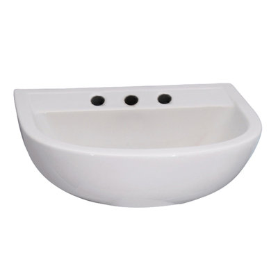 Barclay Compact 545 16.12'' White Vitreous China U-Shaped Bathroom Sink with Overflow