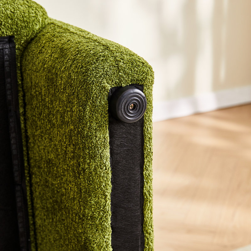Velours simple de 34 po, avec support lombaire, idéal pour un appartement, un bureau, un salon, une structure en bois massif, un tissu de rembourrage en mousse de conception ergonomique, une chambre à coucher, un siège mi-moelleux, aucun outil complexe