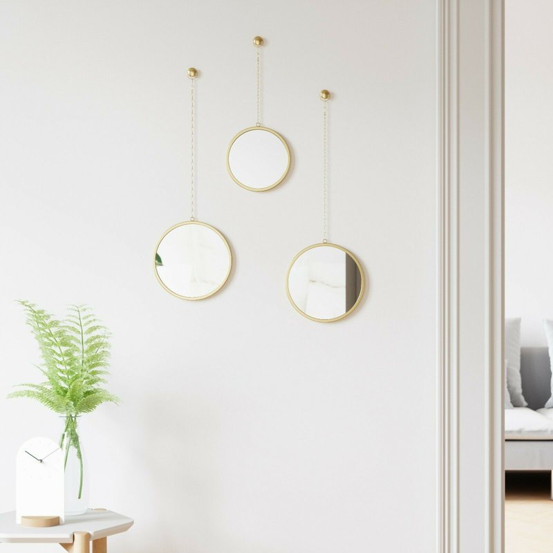 Winn Metal Flat Wall Mirror, Gold