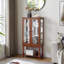 Vitrine lumineuse avec espace de rangement ouvert-606161165