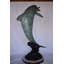 Fontaine en bronze à dauphins Atmore sautant de l'eau, taille: 23 po x 33 po x H 60 po