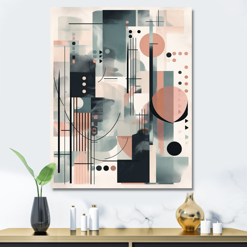 Impression sur toile, minimalisme crème, bleu, minimalisme, H 40 po x l 30 po x P 1,5 po, Toile tendue