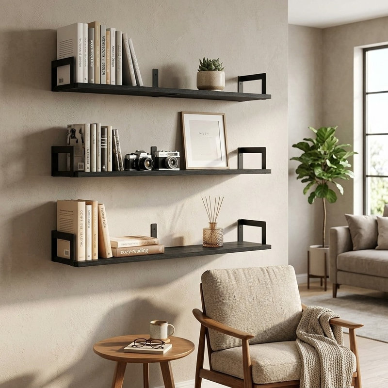 3 Piece Wood Floating Shelf