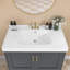 Comptoir de meuble-lavabo de salle de bain rectangulaire en pierre blanche l 37 po x P 22 po avec comptoir H 1,38 po et trois trous de robinet pré-percés