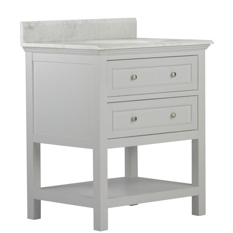 Chatwin 30'' Single Bathroom Vanity with Marble Top, Gray