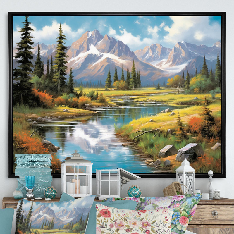 Colorado Mountain Senerity I - Colorado, art encadré, H 12 po x l 20 po x P 1 po, Cadre flottant noir
