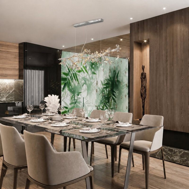 Lustre classique unique à 20 lumières avec détails en cristal Jazayah