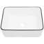 Lavabo vasque rectangulaire moderne en céramique blanche 16 x 12 pouces - à ternir et élégant-1578479459-1578479461