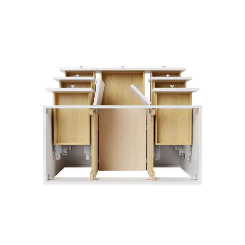 Ultraline 42 in. W x 21 in. D x 34.5 in. H Bath Vanity Cabinet without Top in Winterset, Satin White