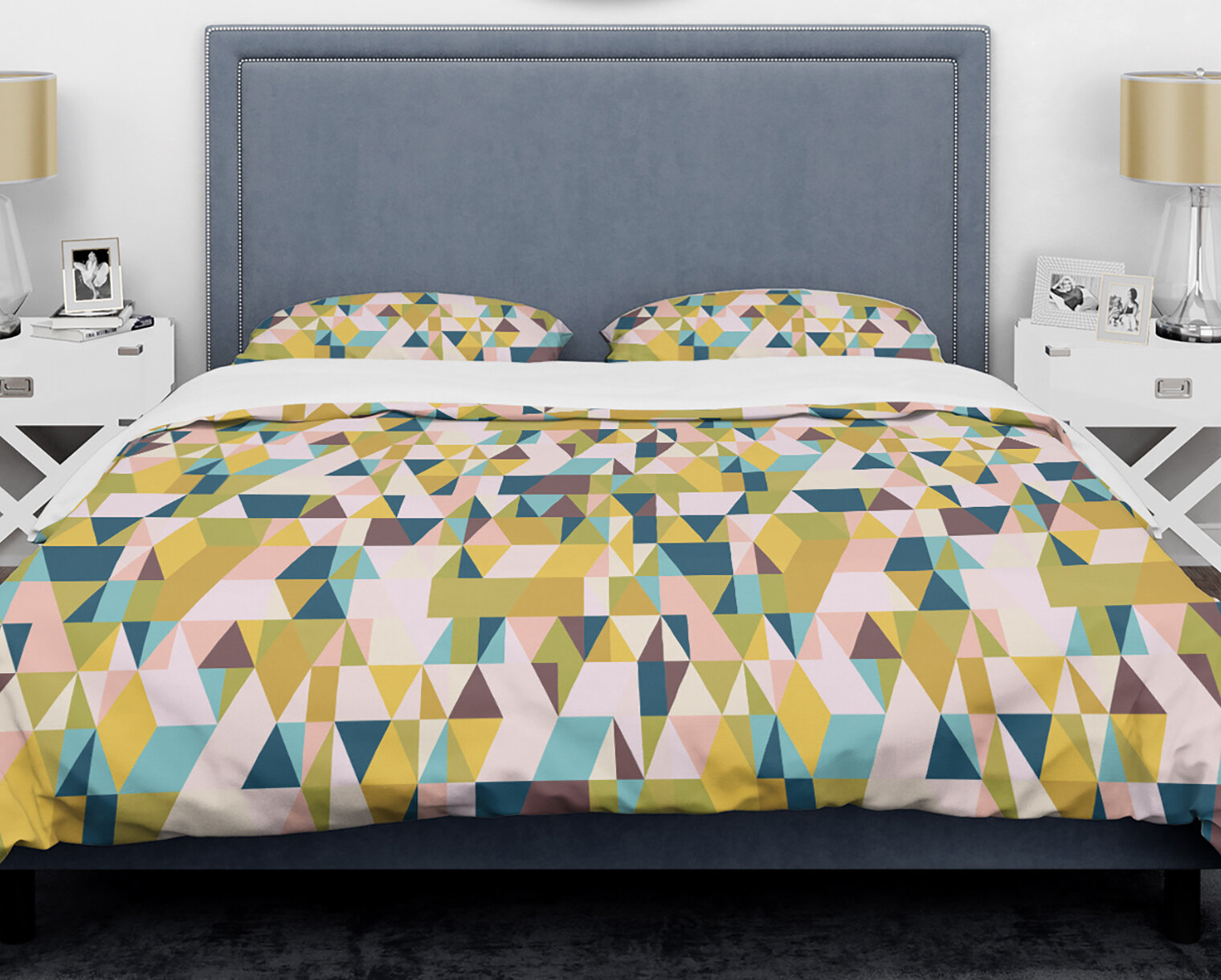 Bless international Geometric Multi-Colour Microfiber Modern