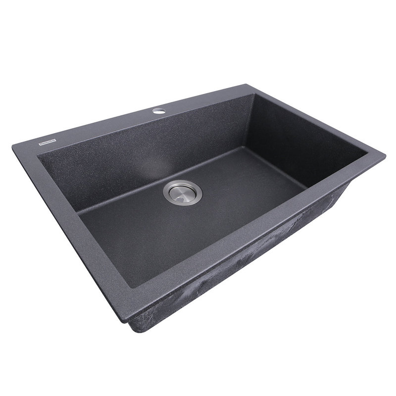 Plymouth 30"L x 20"W Dual Mount Kitchen Sink, Black