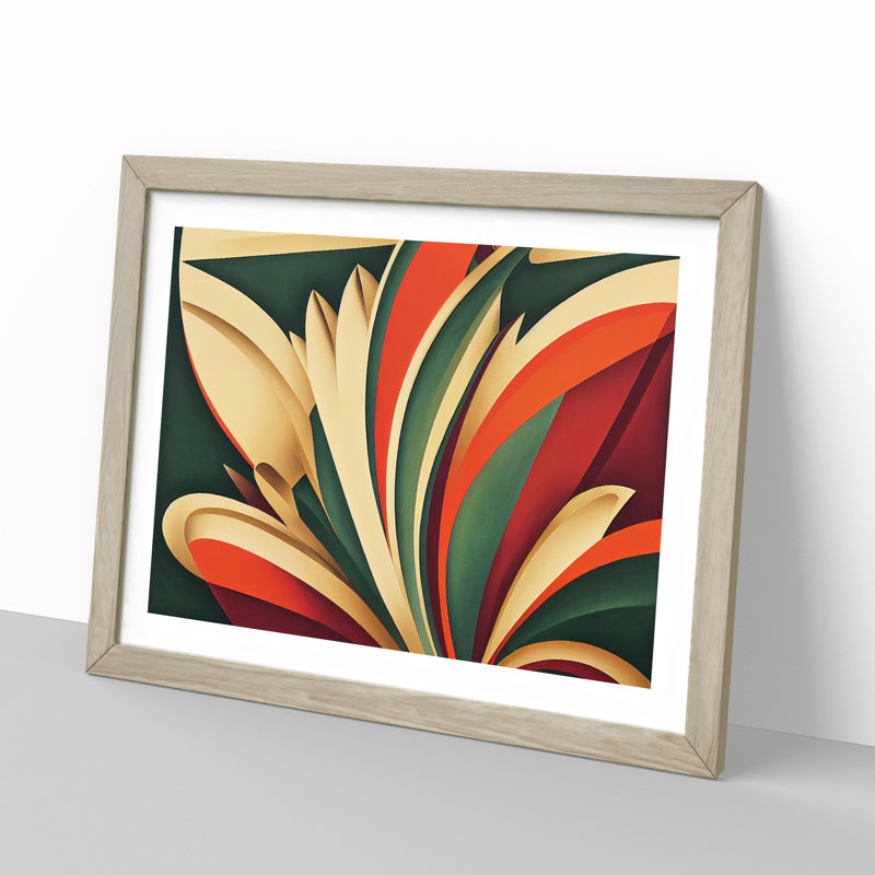 Adorable Flowers Deco - Framed Print, 25cm H x 34cm W x 2cm D, Oak