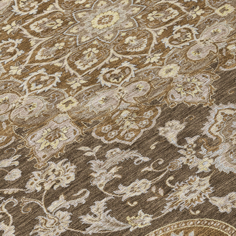 Machine Washable Indoor/Outdoor Chantille ACN2853 Global Rug, Chocolate, 5' x 7'6"