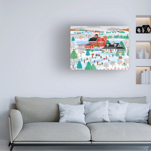 The Holiday Aisle® Apple Pond Farm Winter On Canvas by Mark Frost Print ...