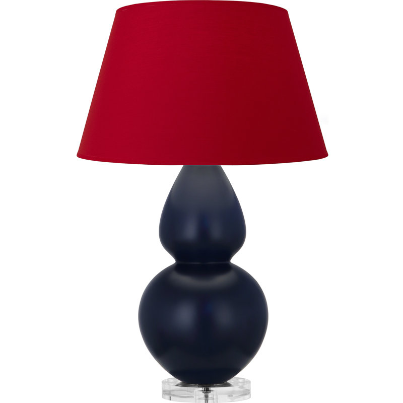 Lampe de table matte à double gourde, Marine, Rouge